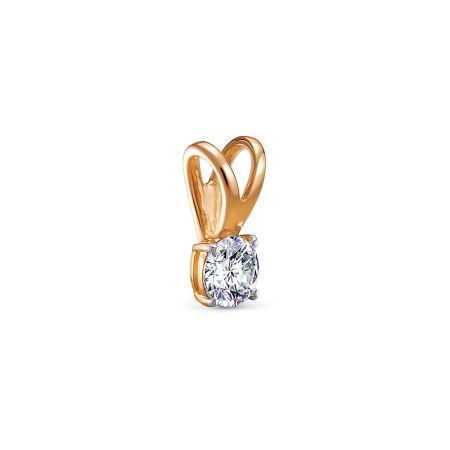 Подвеска с бриллиантом 0.35 карат из красного золота 142889