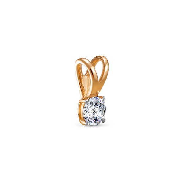 Подвеска с бриллиантом 0.35 карат из красного золота 142889
