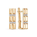 Серьги с 16 бриллиантами 0.08 карат из красного золота 138894