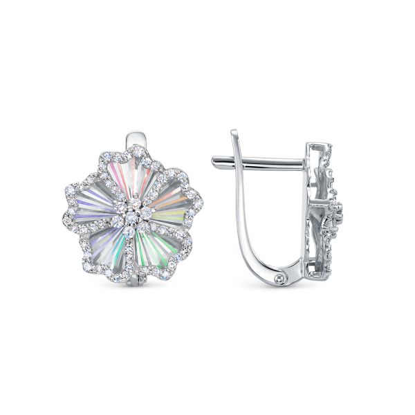 Серьги с 120 бриллиантами из белого золота 148265