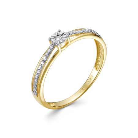 Кольцо с 31 бриллиантом из лимонного золота 136207