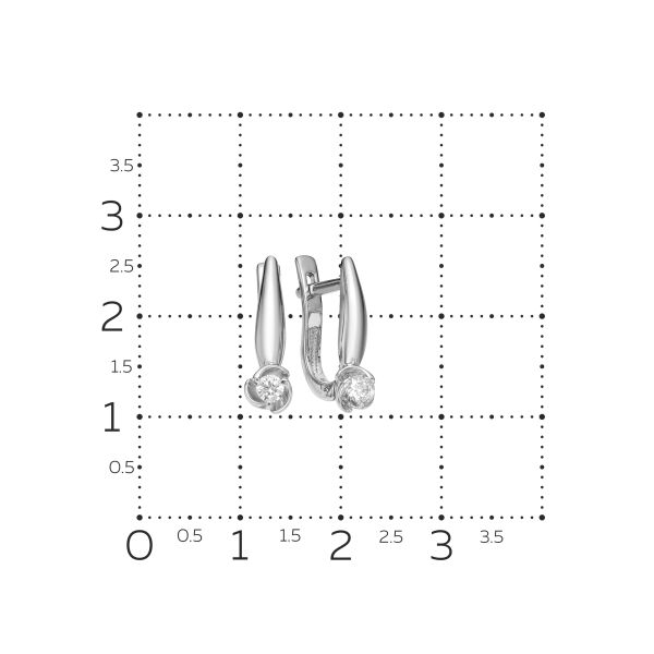 Серьги с бриллиантами 0.15 карат из белого золота 53920
