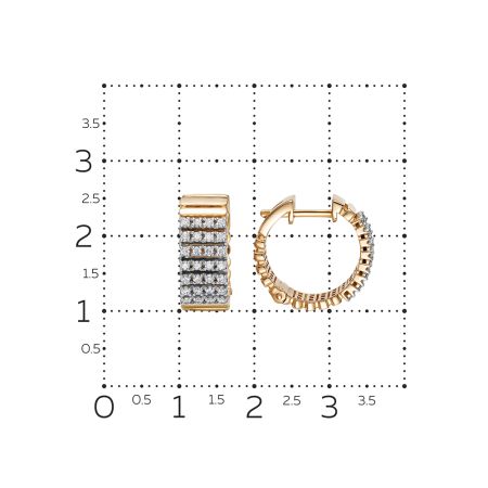 Серьги с 56 бриллиантами 0.392 карат из красного золота 145695