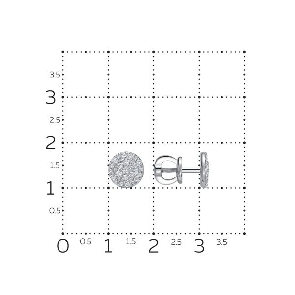 Серьги-пусеты с 58 бриллиантами из белого золота 144686