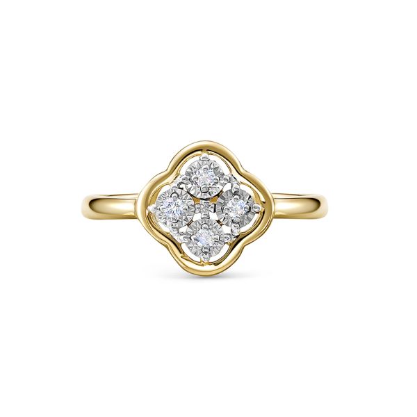 Кольцо с 5 бриллиантами из лимонного золота 117899