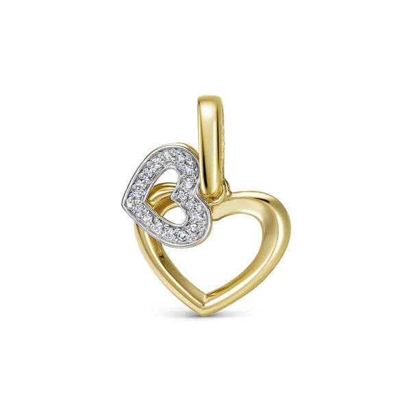 Подвеска с 17 бриллиантами 0.051 карат из лимонного золота 144640