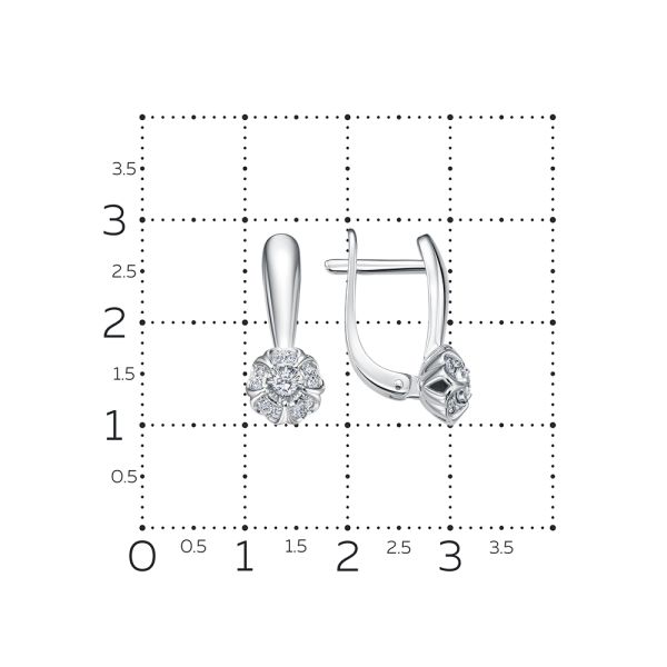 Серьги с 22 бриллиантами из белого золота 132526