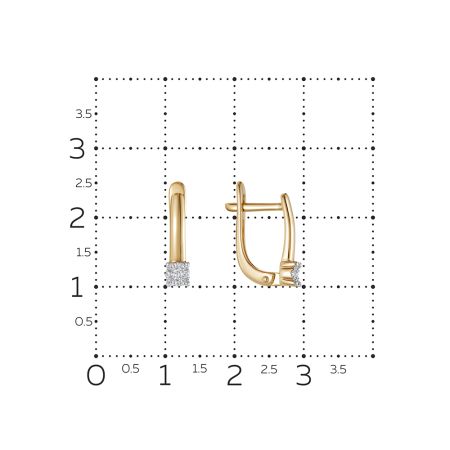 Серьги с 14 бриллиантами из красного золота 136393