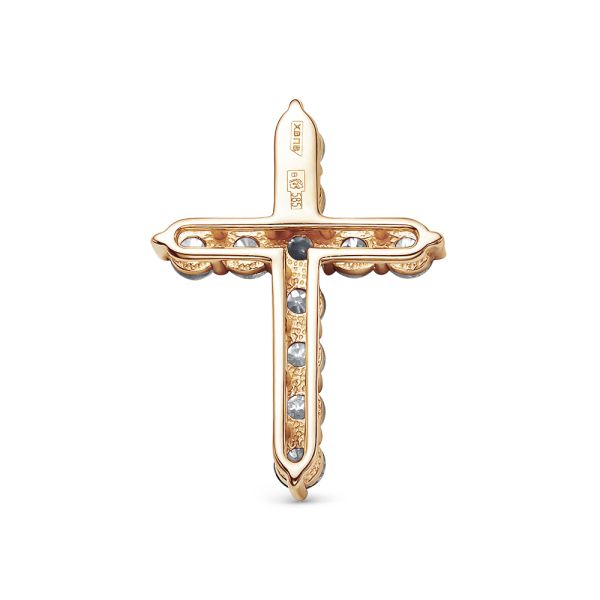 Декоративный крест с 11 бриллиантами 1.199 карат из красного золота 79458