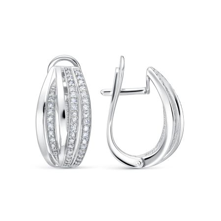 Серьги с 92 бриллиантами из белого золота 138872