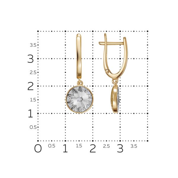 Серьги с 22 бриллиантами из красного золота 137876