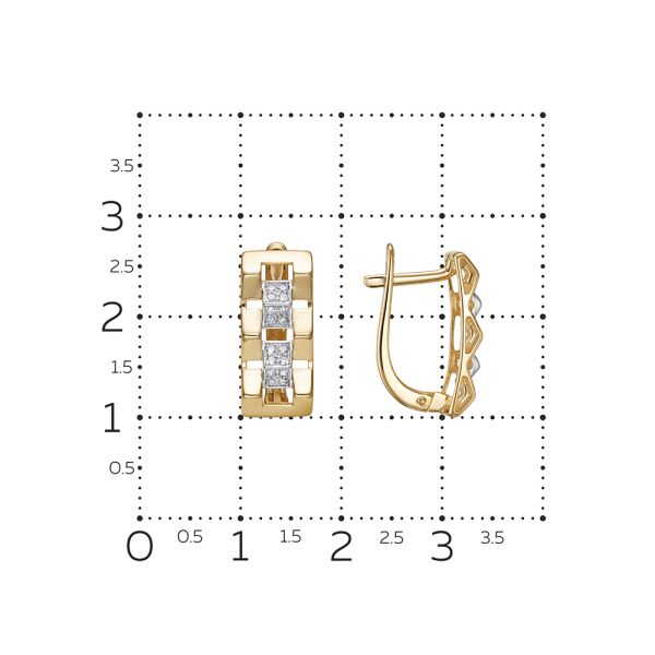 Серьги с 32 бриллиантами 0.16 карат из красного золота 138892