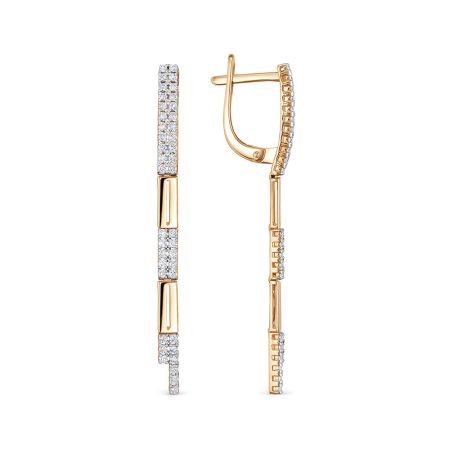 Серьги с 82 бриллиантами 0.574 карат из красного золота 126376