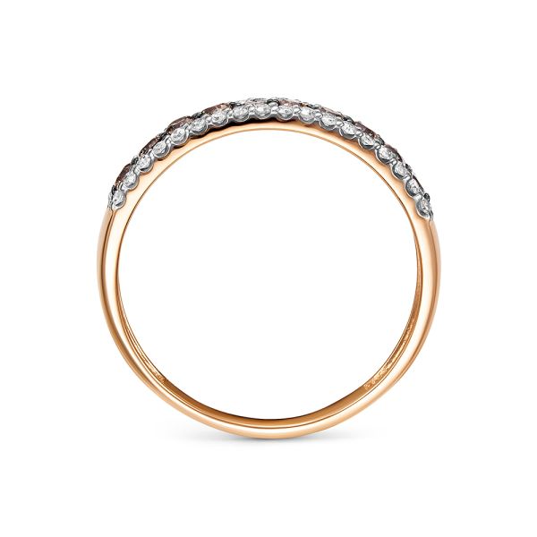 Кольцо с 10 коньячными бриллиантами и 36 бриллиантами из красного золота 142663