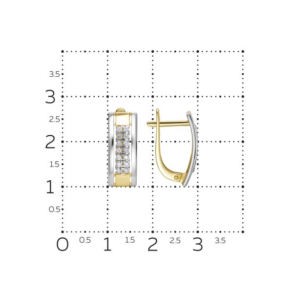Серьги с 28 бриллиантами 0.196 карат из лимонного золота 144607