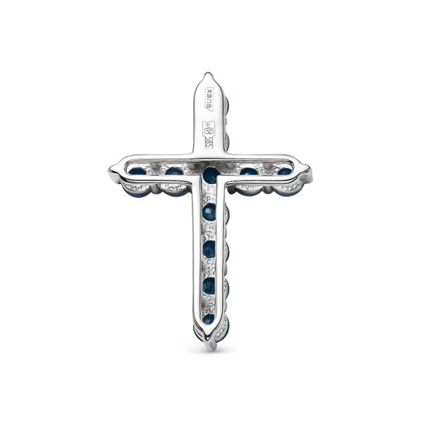 Декоративный крест с 11 сапфирами из белого золота 118178