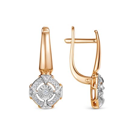 Серьги с 34 бриллиантами из красного золота 142804
