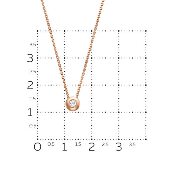 Колье с бриллиантом 0.062 карат из красного золота 64647