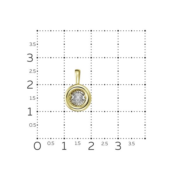 Подвеска с бриллиантом 0.014 карат из лимонного золота 127078