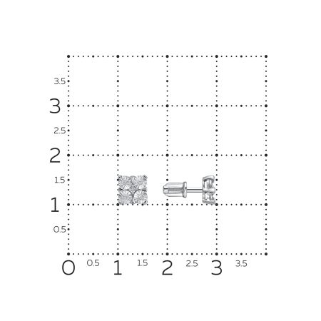 Серьги-пусеты с 10 бриллиантами из белого золота 144697