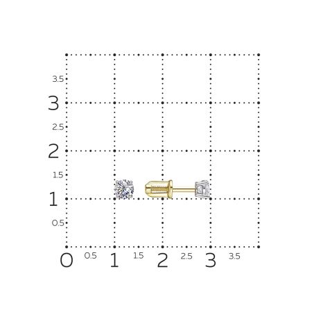 Серьги-пусеты с бриллиантами 0.56 карат из лимонного золота 144680