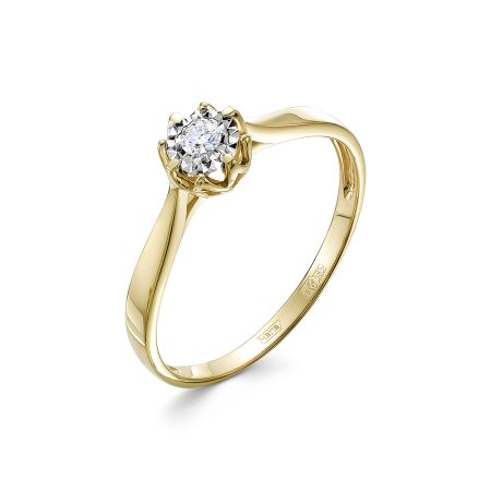 Кольцо с бриллиантом 0.075 карат из комбинированного золота 85607