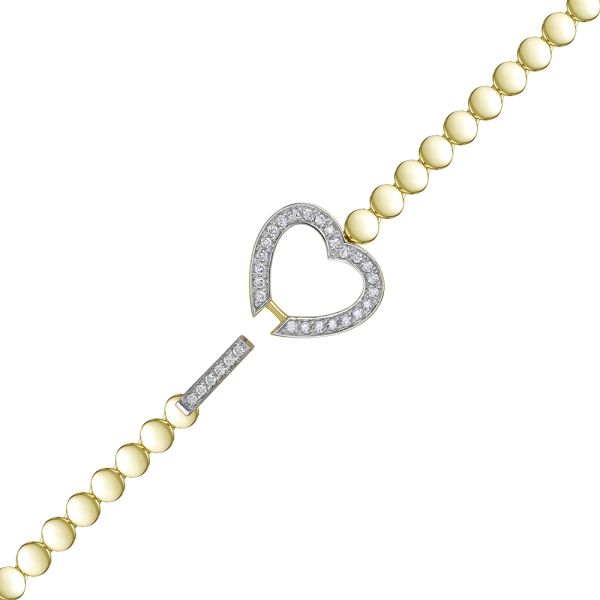 Браслет с 30 бриллиантами 0.21 карат из лимонного золота 136476