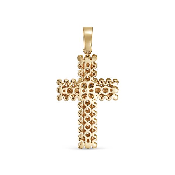 Декоративный крест с 88 бриллиантами из красного золота 118216