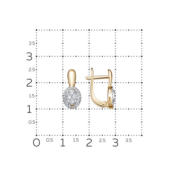 Серьги с 60 бриллиантами из красного золота 132541