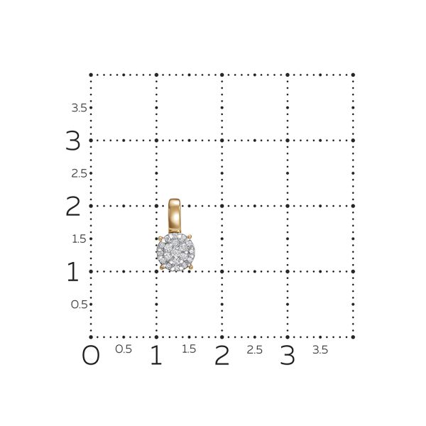 Подвеска с 19 бриллиантами из красного золота 142896
