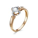 Помолвочное кольцо с бриллиантом из красного золота 88897