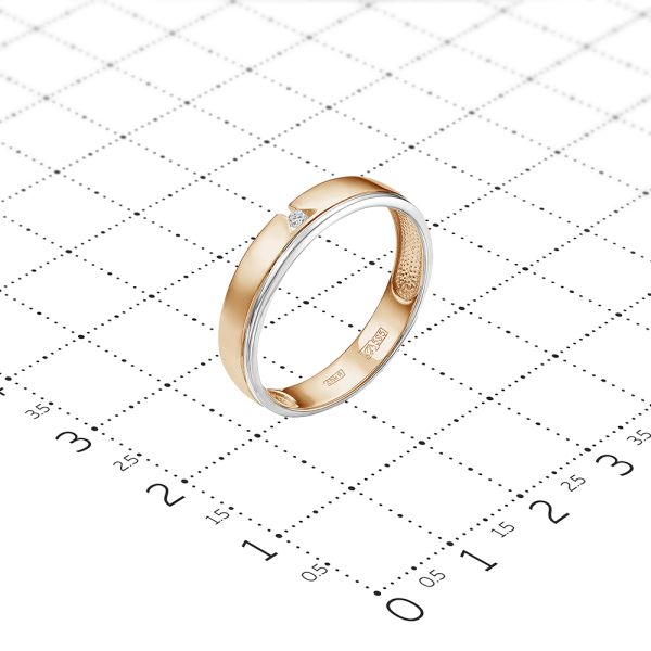 Кольцо с бриллиантом 0.028 карат из красного золота 61802