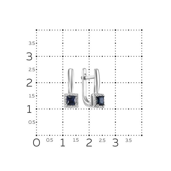 Серьги с сапфирами и 24 бриллиантами из белого золота 77630
