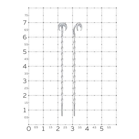 Серьги с 8 бриллиантами из белого золота 132554