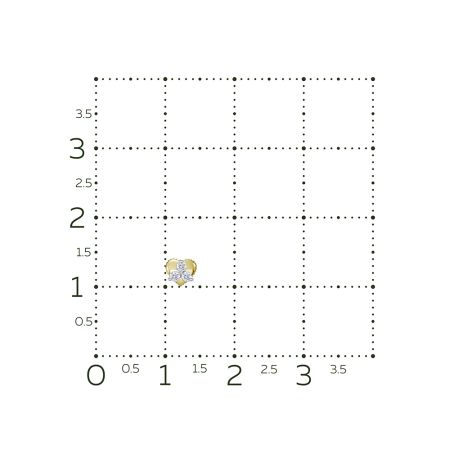 Пирсинг с 3 бриллиантами 0.042 карат из лимонного золота 132600