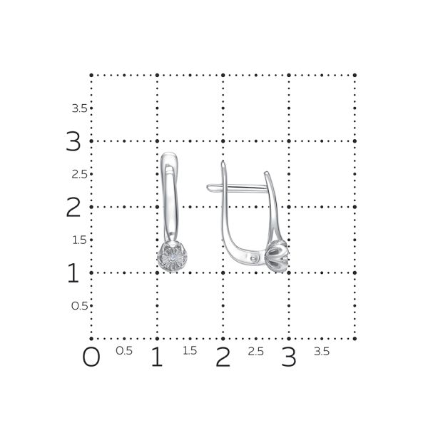 Серьги с бриллиантами 0.014 карат из белого золота 142855