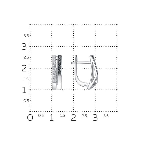 Серьги с бриллиантами из белого золота 129581