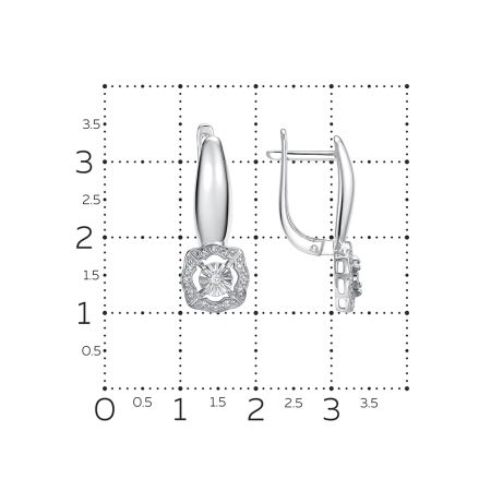 Серьги с 26 бриллиантами из белого золота 142807