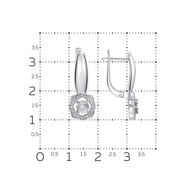 Серьги с 26 бриллиантами из белого золота 142807