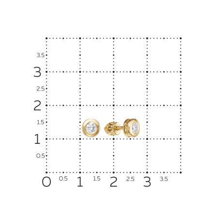 Серьги-пусеты с бриллиантами 0.31 карат из лимонного золота 67892