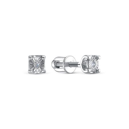 Серьги-пусеты с бриллиантами 0.014 карат из белого золота 142946
