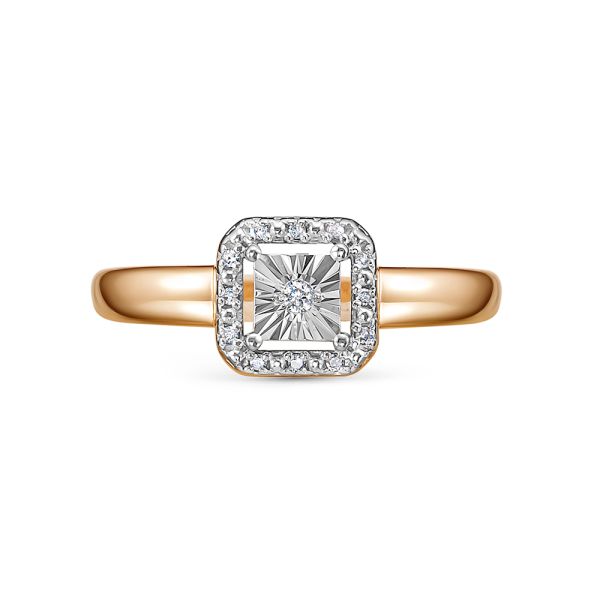 Кольцо с 13 бриллиантами из красного золота 141863