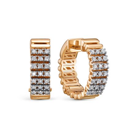 Серьги с 42 бриллиантами 0.294 карат из красного золота 145699