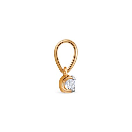 Подвеска с бриллиантом 0.205 карат из красного золота 142881