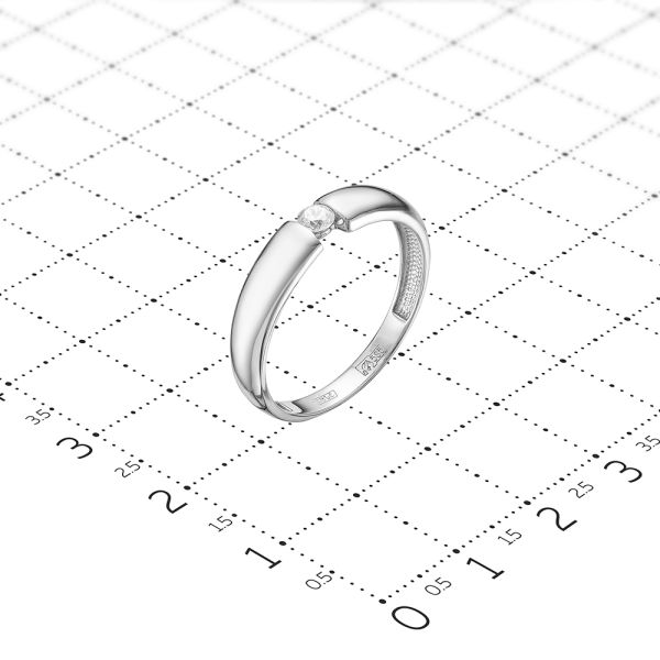 Кольцо с бриллиантом 0.109 карат из белого золота 54694
