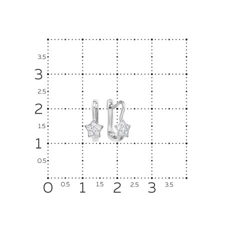 Серьги с 12 бриллиантами 0.084 карат из белого золота 54227