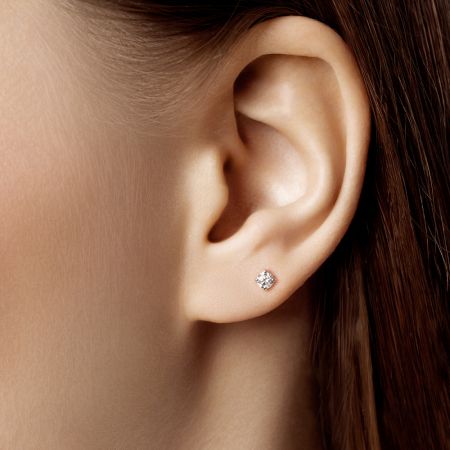 Пирсинг с бриллиантом 0.095 карат из красного золота 144688