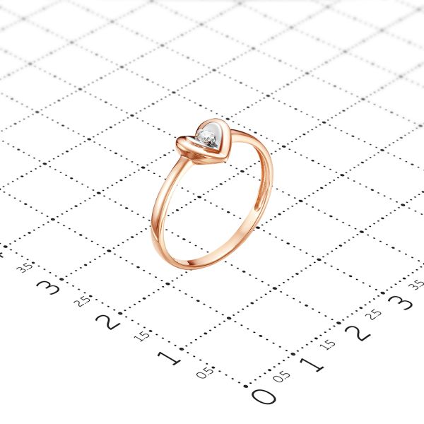 Кольцо с бриллиантом 0.03 карат из красного золота 51089