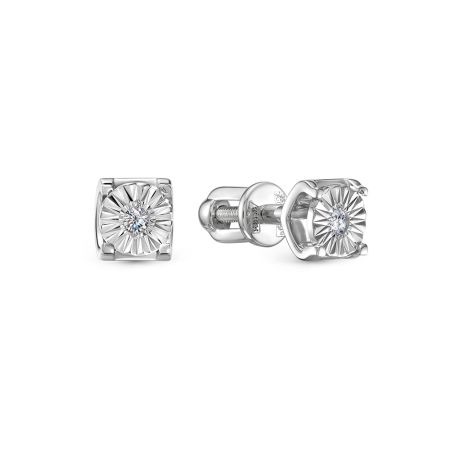 Серьги-пусеты с бриллиантами 0.03 карат из белого золота 142944