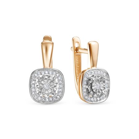 Серьги с 50 бриллиантами из красного золота 145687